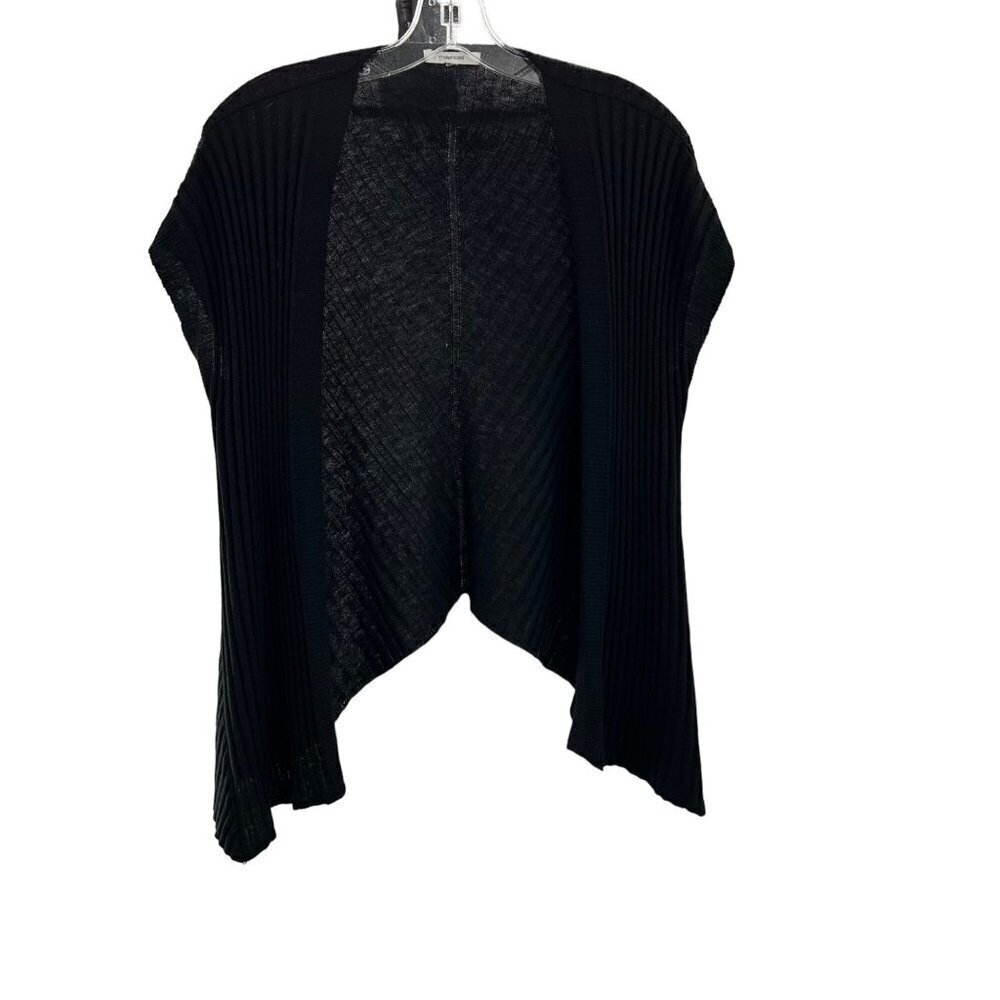 Maurices Women's Open Front Cap Sleeve Cardigan Black Size Small Sheer